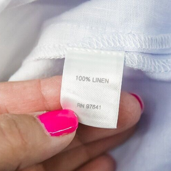 J. Jill Size Medium M Pure Jill Linen Floral Print Scoop Short Elbow Sleeve Top - Picture 4 of 7